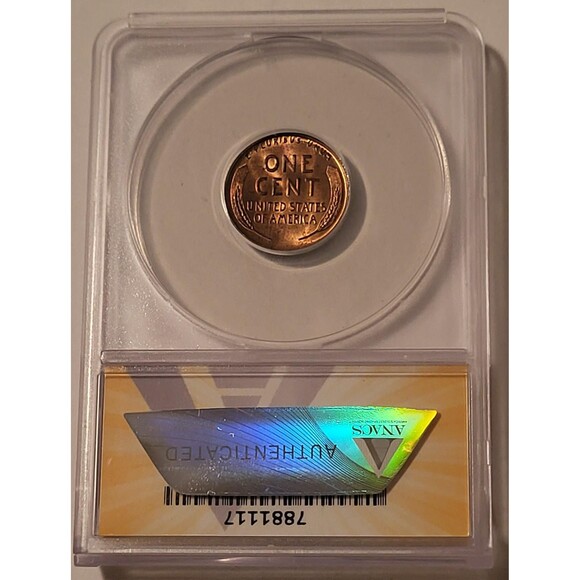 1935 Lincoln Wheat Cent MS65 RED ANACS Light Patina - Picture 2 of 4